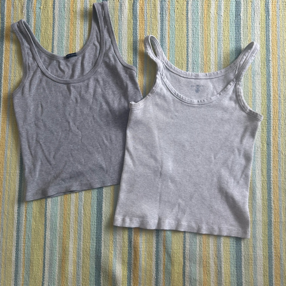 Brandy Melville Light & Dark Gray Tank Tops